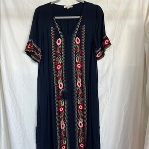 Orange Creek embroidered Floral dress L